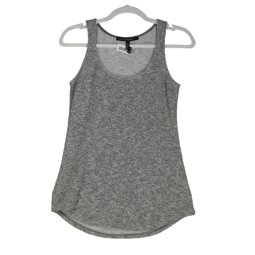 White House Black Market Silver Metallic Knit Tank Top Womens XS WHBM Elevated